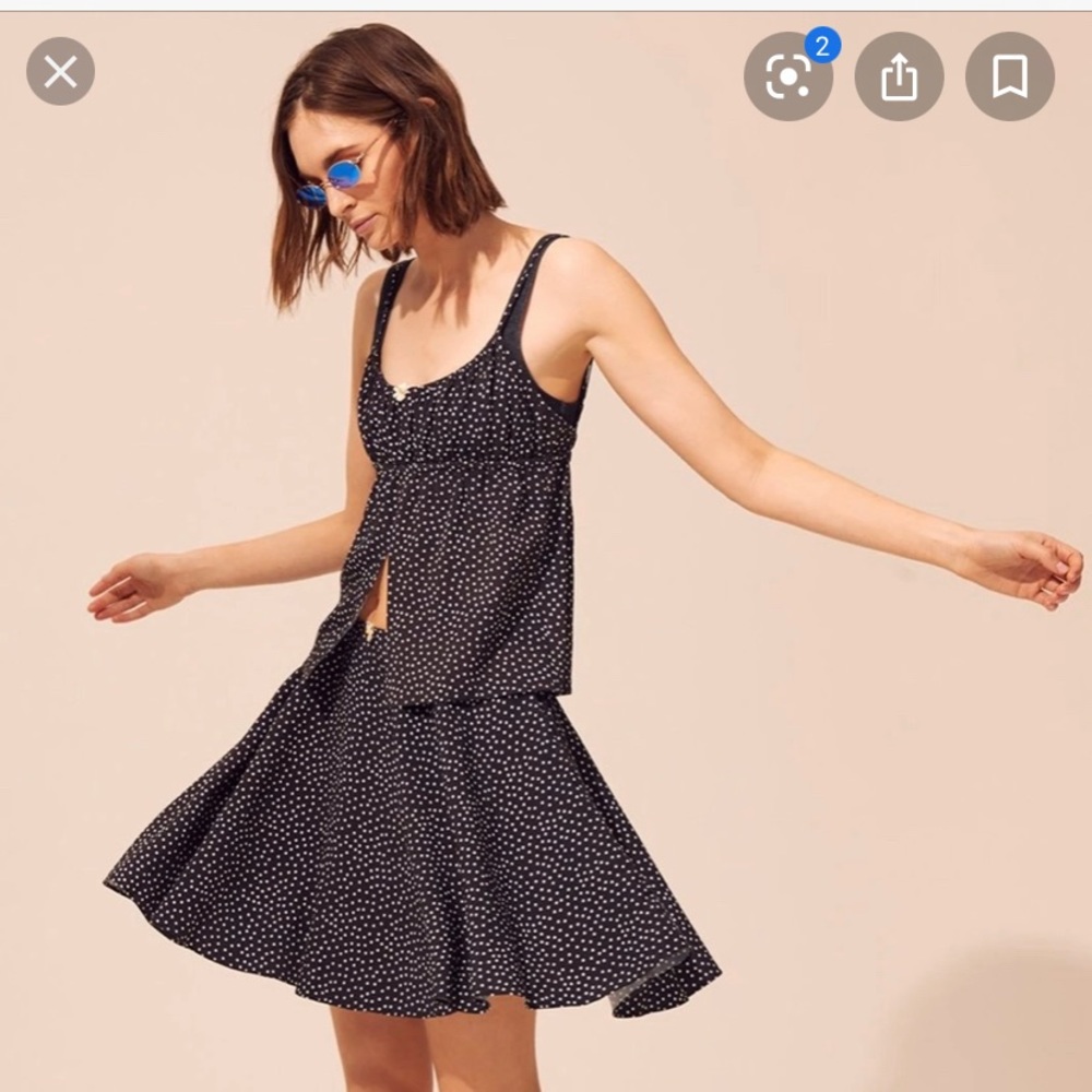 Solid & Striped black Polka dot cami tank size XS